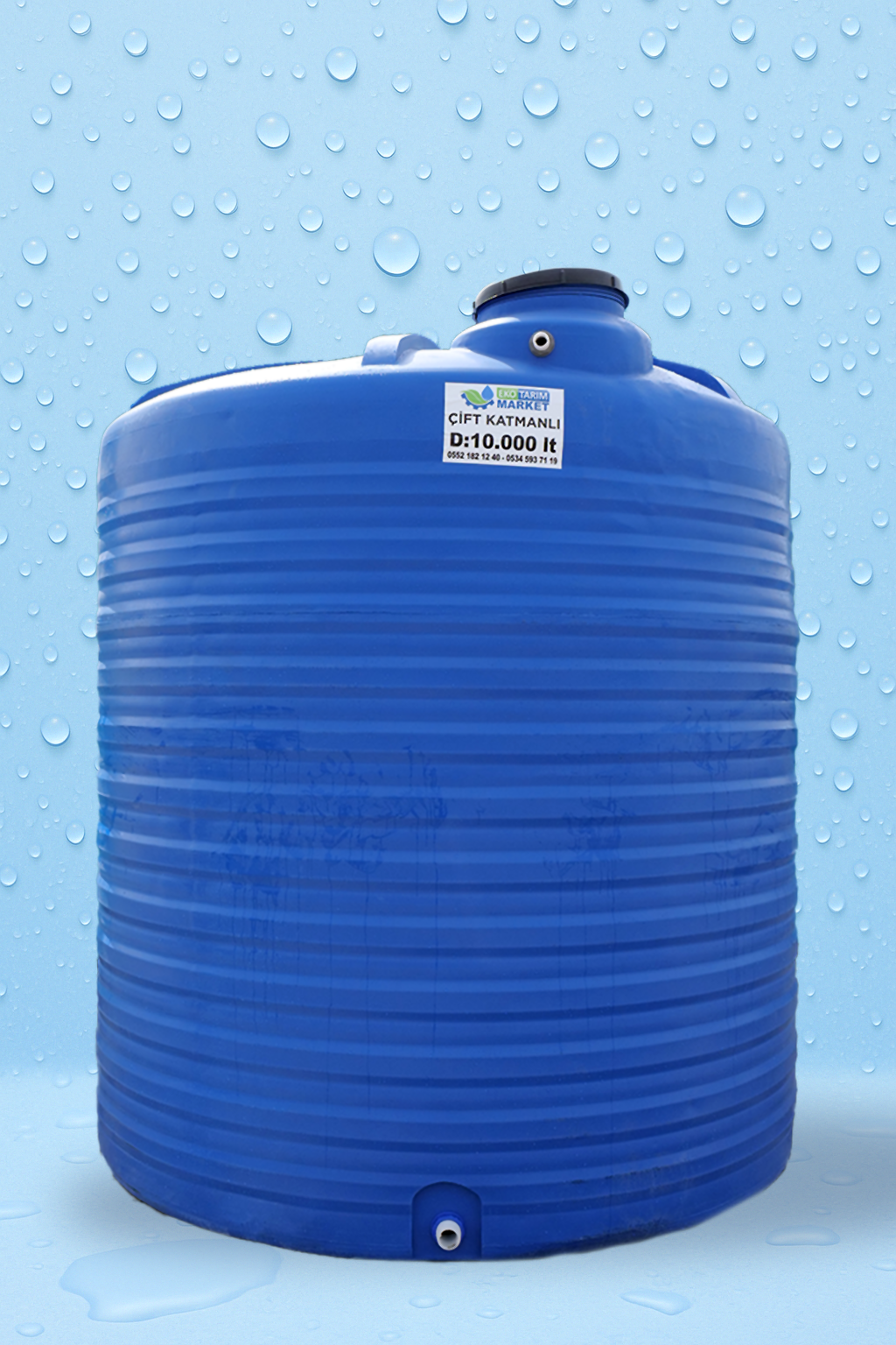 10.000 LT Dikey Su Deposu 9 10.000-BG-mavi