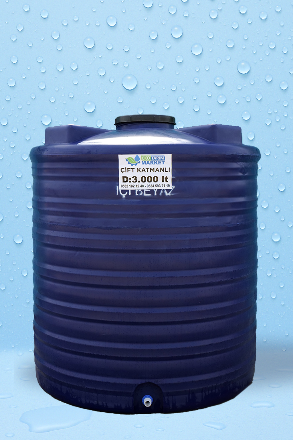 3000 LT Dikey Su Deposu 15 3000-BG-koyumavi