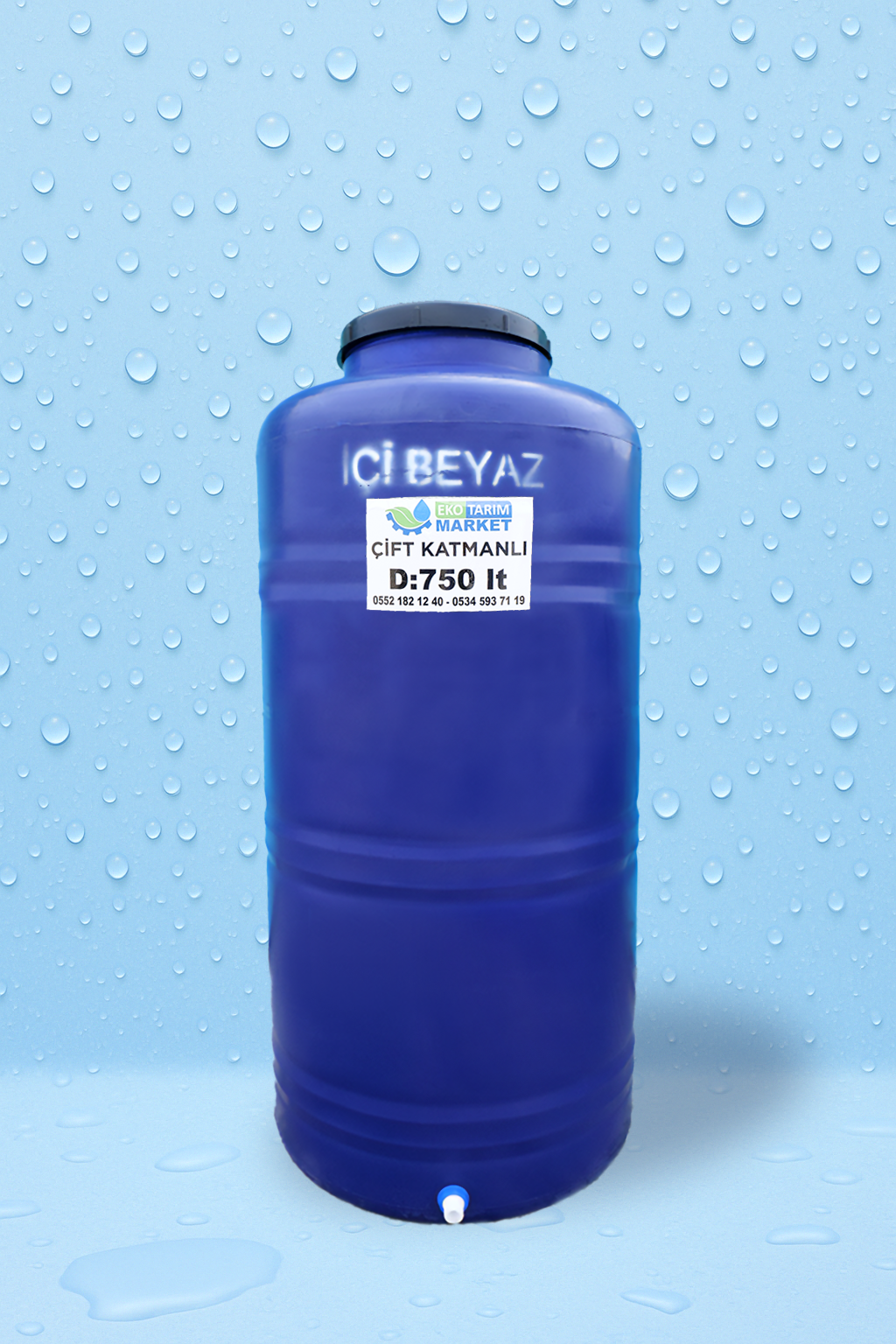 750 LT Dikey Su Deposu (Dar) 12 750lt-bg-dik-mavi